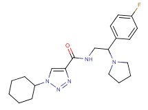 1-cyclohexyl-N-[2-(4-fluorophenyl)-2-(1-pyrrolidinyl)ethyl]-1H-1,2,3-triazole-4-carboxamide