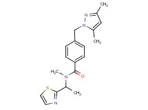 4-[(3,5-dimethyl-1H-pyrazol-1-yl)methyl]-N-methyl-N-[1-(1,3-thiazol-2-yl)ethyl]benzamide
