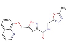 N-[(5-methyl-1,3,4-oxadiazol-2-yl)methyl]-5-[(quinolin-8-yloxy)methyl]isoxazole-3-carboxamide