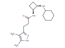 N-[(1S*,2R*)-2-(cyclohexylamino)cyclobutyl]-3-(4,5-dimethyl-1H-pyrazol-3-yl)propanamide