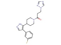 4-[4-(3-fluorophenyl)-1H-pyrazol-5-yl]-1-[3-(1H-1,2,4-triazol-1-yl)propanoyl]piperidine