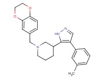 1-(2,3-dihydro-1,4-benzodioxin-6-ylmethyl)-3-[4-(3-methylphenyl)-1H-pyrazol-5-yl]piperidine