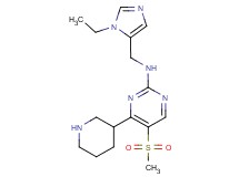 N-[(1-ethyl-1H-imidazol-5-yl)methyl]-5-(methylsulfonyl)-4-(3-piperidinyl)-2-pyrimidinamine dihydrochloride