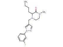 3-butyl-4-{[1-(3-fluorophenyl)-1H-pyrazol-4-yl]methyl}-1-methyl-2-piperazinone