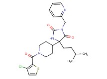 5-{1-[(3-chloro-2-thienyl)carbonyl]-4-piperidinyl}-5-(3-methylbutyl)-3-(2-pyridinylmethyl)-2,4-imidazolidinedione