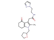 2-[2-methyl-4-oxo-1-(tetrahydro-2-furanylmethyl)-4,5,6,7-tetrahydro-1H-indol-3-yl]-N-[2-(1H-pyrazol-1-yl)ethyl]acetamide