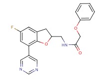 N-{[5-fluoro-7-(5-pyrimidinyl)-2,3-dihydro-1-benzofuran-2-yl]methyl}-2-phenoxyacetamide