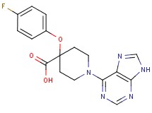 4-(4-fluorophenoxy)-1-(9H-purin-6-yl)piperidine-4-carboxylic acid