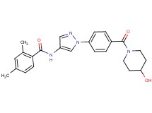 N-(1-{4-[(4-hydroxy-1-piperidinyl)carbonyl]phenyl}-1H-pyrazol-4-yl)-2,4-dimethylbenzamide