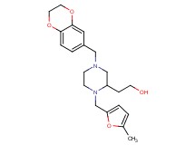 2-{4-(2,3-dihydro-1,4-benzodioxin-6-ylmethyl)-1-[(5-methyl-2-furyl)methyl]-2-piperazinyl}ethanol