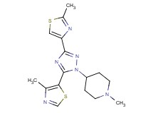 1-methyl-4-[3-(2-methyl-1,3-thiazol-4-yl)-5-(4-methyl-1,3-thiazol-5-yl)-1H-1,2,4-triazol-1-yl]piperidine