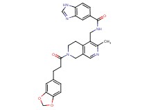 N-({7-[3-(1,3-benzodioxol-5-yl)propanoyl]-3-methyl-5,6,7,8-tetrahydro-2,7-naphthyridin-4-yl}methyl)-1H-benzimidazole-5-carboxamide