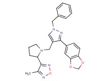 3-(1-{[3-(1,3-benzodioxol-5-yl)-1-benzyl-1H-pyrazol-4-yl]methyl}-2-pyrrolidinyl)-4-methyl-1,2,5-oxadiazole