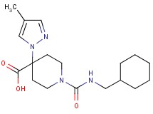 1-{[(cyclohexylmethyl)amino]carbonyl}-4-(4-methyl-1H-pyrazol-1-yl)piperidine-4-carboxylic acid