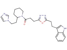 3-{2-[5-(3-{2-[2-(1H-imidazol-1-yl)ethyl]-1-piperidinyl}-3-oxopropyl)-1,3,4-oxadiazol-2-yl]ethyl}-1H-indole