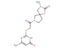 3-methyl-7-{[(4-methyl-6-oxo-1,6-dihydropyrimidin-2-yl)thio]acetyl}-1-oxa-3,7-diazaspiro[4.4]nonan-2-one