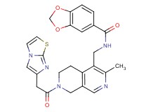 N-{[7-(imidazo[2,1-b][1,3]thiazol-6-ylacetyl)-3-methyl-5,6,7,8-tetrahydro-2,7-naphthyridin-4-yl]methyl}-1,3-benzodioxole-5-carboxamide