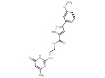 3-(3-methoxyphenyl)-N-{2-[(4-methyl-6-oxo-1,6-dihydro-2-pyrimidinyl)amino]ethyl}-1H-pyrazole-5-carboxamide