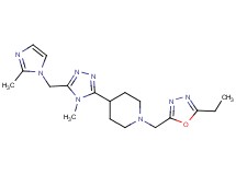 1-[(5-ethyl-1,3,4-oxadiazol-2-yl)methyl]-4-{4-methyl-5-[(2-methyl-1H-imidazol-1-yl)methyl]-4H-1,2,4-triazol-3-yl}piperidine