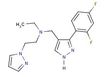 N-{[3-(2,4-difluorophenyl)-1H-pyrazol-4-yl]methyl}-N-ethyl-2-(1H-pyrazol-1-yl)ethanamine