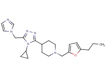 4-[4-cyclopropyl-5-(1H-imidazol-1-ylmethyl)-4H-1,2,4-triazol-3-yl]-1-[(5-propyl-2-furyl)methyl]piperidine