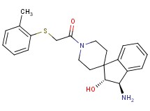 (2R*,3R*)-3-amino-1'-{[(2-methylphenyl)thio]acetyl}-2,3-dihydrospiro[indene-1,4'-piperidin]-2-ol