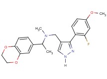 1-(2,3-dihydro-1,4-benzodioxin-6-yl)-N-{[3-(2-fluoro-4-methoxyphenyl)-1H-pyrazol-4-yl]methyl}-N-methylethanamine