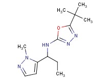 5-tert-butyl-N-[1-(1-methyl-1H-pyrazol-5-yl)propyl]-1,3,4-oxadiazol-2-amine