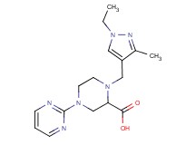 1-[(1-ethyl-3-methyl-1H-pyrazol-4-yl)methyl]-4-pyrimidin-2-ylpiperazine-2-carboxylic acid