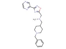 1-(1-benzyl-4-piperidinyl)-N-methyl-N-{[3-(2-pyrazinyl)-1,2,4-oxadiazol-5-yl]methyl}methanamine