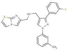 1-[3-(3-fluorophenyl)-1-(3-methylphenyl)-1H-pyrazol-4-yl]-N-(imidazo[2,1-b][1,3]thiazol-6-ylmethyl)methanamine