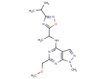 N-[1-(3-isopropyl-1,2,4-oxadiazol-5-yl)ethyl]-6-(methoxymethyl)-1-methyl-1H-pyrazolo[3,4-d]pyrimidin-4-amine