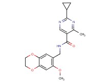 2-cyclopropyl-N-[(7-methoxy-2,3-dihydro-1,4-benzodioxin-6-yl)methyl]-4-methylpyrimidine-5-carboxamide