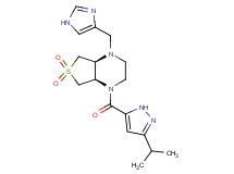 rel-(4aR,7aS)-1-(1H-imidazol-4-ylmethyl)-4-[(3-isopropyl-1H-pyrazol-5-yl)carbonyl]octahydrothieno[3,4-b]pyrazine 6,6-dioxide hydrochloride