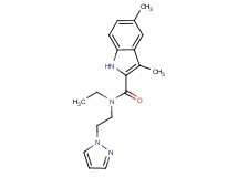 N-ethyl-3,5-dimethyl-N-[2-(1H-pyrazol-1-yl)ethyl]-1H-indole-2-carboxamide