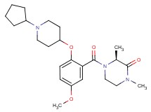 (3S*)-4-{2-[(1-cyclopentyl-4-piperidinyl)oxy]-5-methoxybenzoyl}-1,3-dimethyl-2-piperazinone