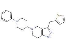 5-(1-phenyl-4-piperidinyl)-3-(2-thienylmethyl)-4,5,6,7-tetrahydro-1H-pyrazolo[4,3-c]pyridine bis(trifluoroacetate)