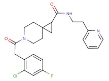 6-[(2-chloro-4-fluorophenyl)acetyl]-N-[2-(2-pyridinyl)ethyl]-6-azaspiro[2.5]octane-1-carboxamide