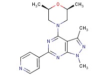 4-[(2R*,6S*)-2,6-dimethyl-4-morpholinyl]-1,3-dimethyl-6-(4-pyridinyl)-1H-pyrazolo[3,4-d]pyrimidine