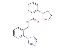 2-pyrrolidin-1-yl-N-{[2-(1H-1,2,4-triazol-1-yl)pyridin-3-yl]methyl}benzamide