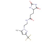 3-(2,5-dioxo-4-imidazolidinyl)-N-{2-[5-methyl-3-(trifluoromethyl)-1H-pyrazol-1-yl]ethyl}propanamide
