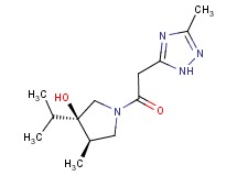 (3R*,4R*)-3-isopropyl-4-methyl-1-[(3-methyl-1H-1,2,4-triazol-5-yl)acetyl]pyrrolidin-3-ol