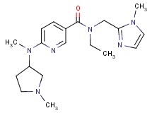 N-ethyl-N-[(1-methyl-1H-imidazol-2-yl)methyl]-6-[methyl(1-methyl-3-pyrrolidinyl)amino]nicotinamide