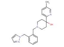 4-(5-methylpyridin-2-yl)-1-[2-(1H-pyrazol-1-ylmethyl)benzyl]piperidin-4-ol
