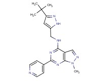 N-[(3-tert-butyl-1H-pyrazol-5-yl)methyl]-1-methyl-6-(4-pyridinyl)-1H-pyrazolo[3,4-d]pyrimidin-4-amine