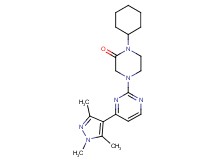 1-cyclohexyl-4-[4-(1,3,5-trimethyl-1H-pyrazol-4-yl)pyrimidin-2-yl]piperazin-2-one