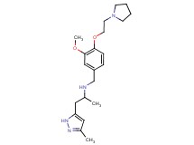 N-[3-methoxy-4-(2-pyrrolidin-1-ylethoxy)benzyl]-1-(3-methyl-1H-pyrazol-5-yl)propan-2-amine