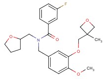 3-fluoro-N-{4-methoxy-3-[(3-methyl-3-oxetanyl)methoxy]benzyl}-N-(tetrahydro-2-furanylmethyl)benzamide