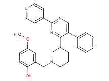 4-methoxy-2-({3-[5-phenyl-2-(4-pyridinyl)-4-pyrimidinyl]-1-piperidinyl}methyl)phenol