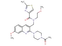 N-{[2-(4-acetyl-1-piperazinyl)-7-methoxy-3-quinolinyl]methyl}-N-(2-methoxyethyl)-2-methyl-1,3-thiazole-4-carboxamide